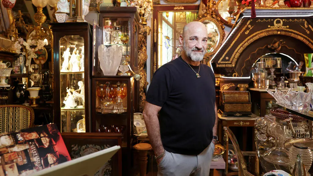 Interior of the Yossi Harari maison-galerie in Jaffa, with collected objects and art